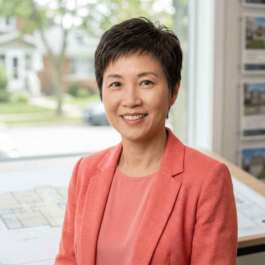 Mei Lin smiling in a modern kitchen